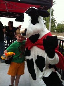 Chick-fil-A cow at family event