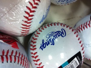 baseballs close up