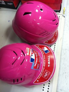 pink t-ball helmets