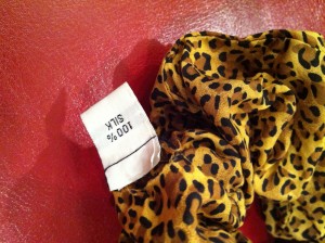 scrunchie leopard print 100 percent silk